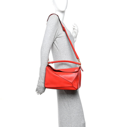 Calfskin Medium Puzzle Bag Scarlet