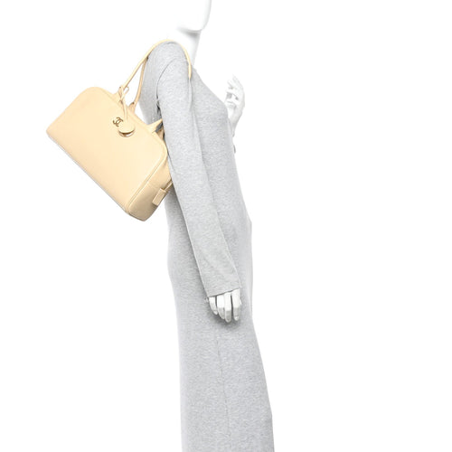 Calfskin Large Bowling Bag Beige