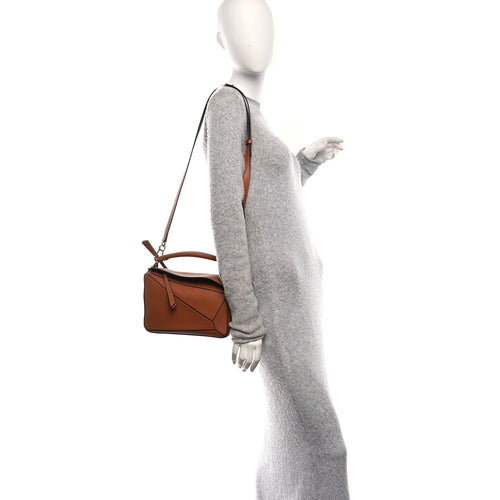 Calfskin Small Puzzle Edge Bag Tan