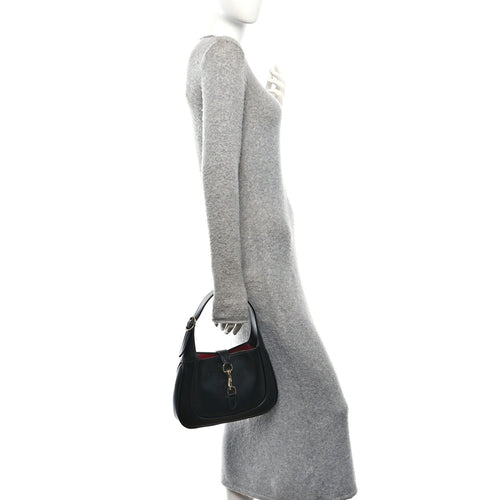 Calfskin Small Jackie Shoulder Bag Black