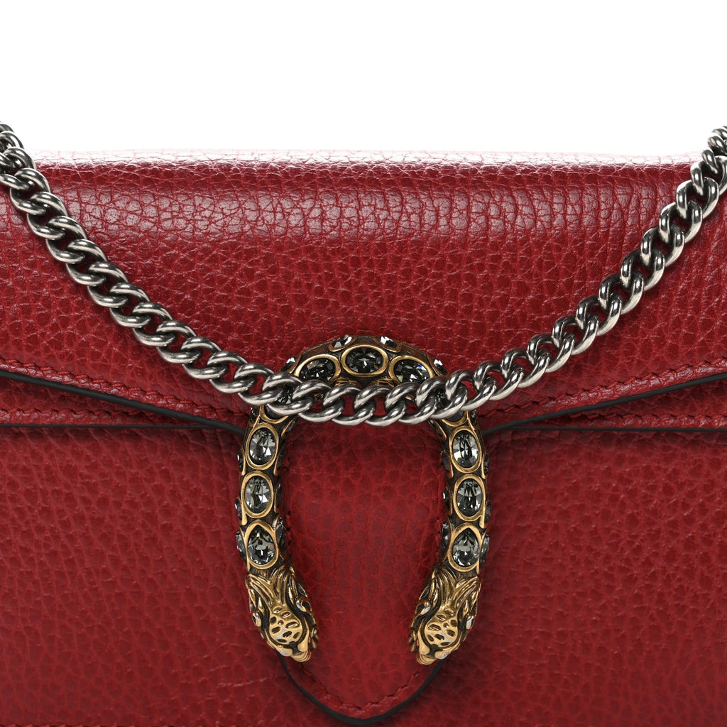 Calfskin Super Mini Dionysus Shoulder Bag Hibiscus Red