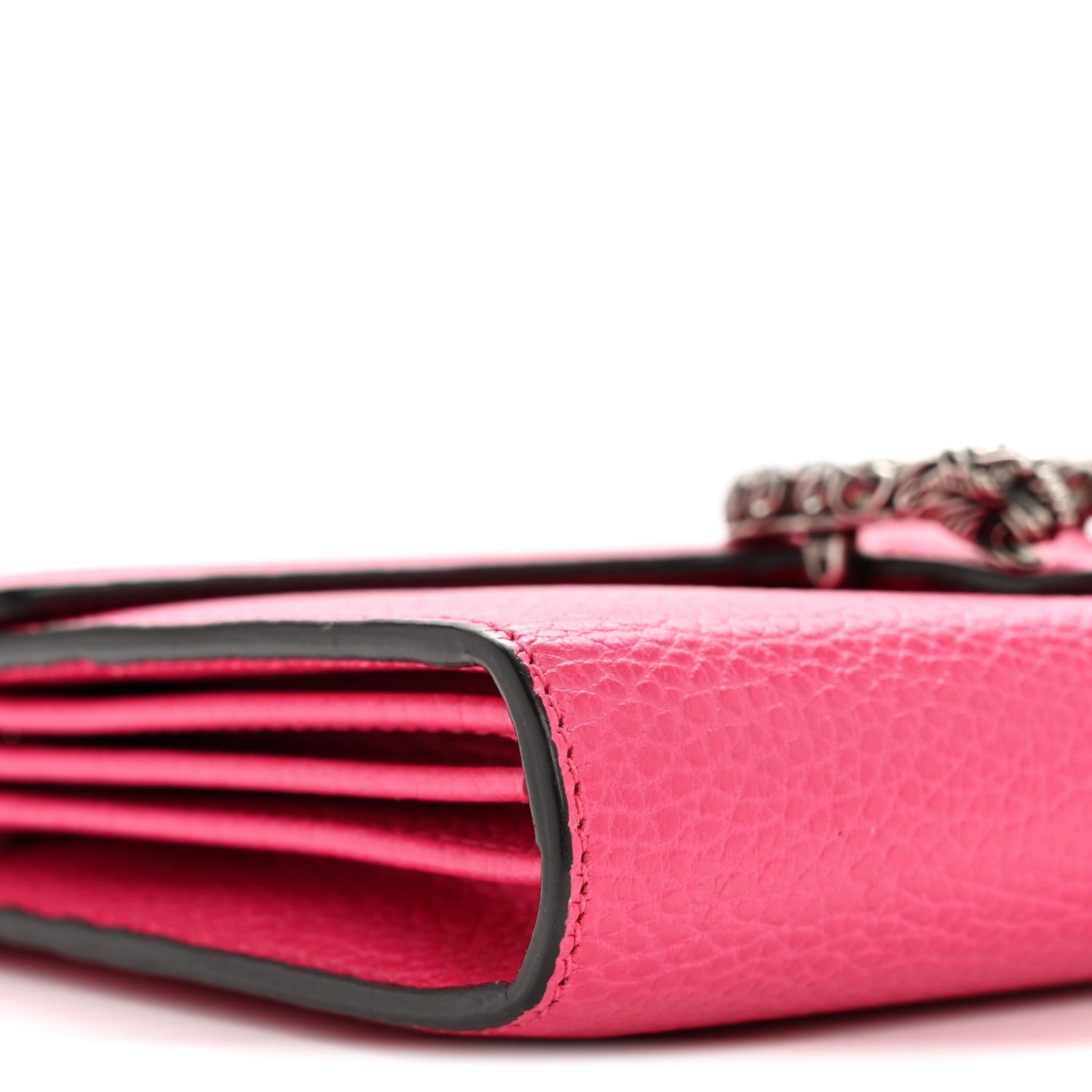 Dollar Calfskin Crystal Mini Dionysus Chain Wallet Box Pink