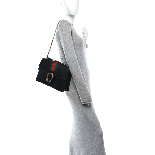 Calfskin Web Small Dionysus Shoulder Bag Black