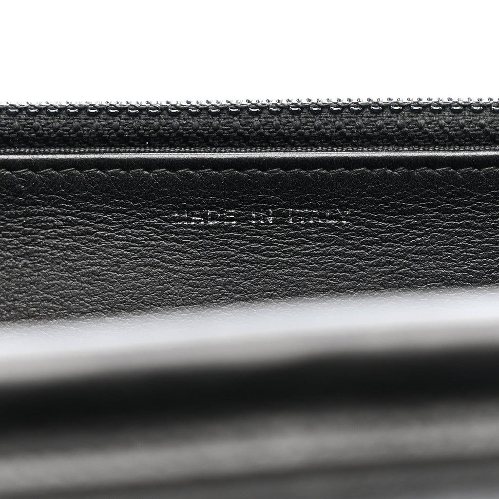 Crumpled Calfskin Quilted Wallet On Chain WOC So Black