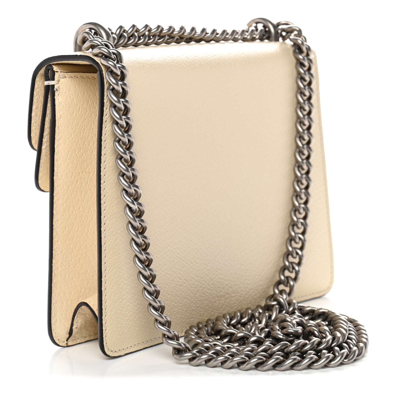 Textured Calfskin Crystal Mini Dionysus Shoulder Bag Mystic White