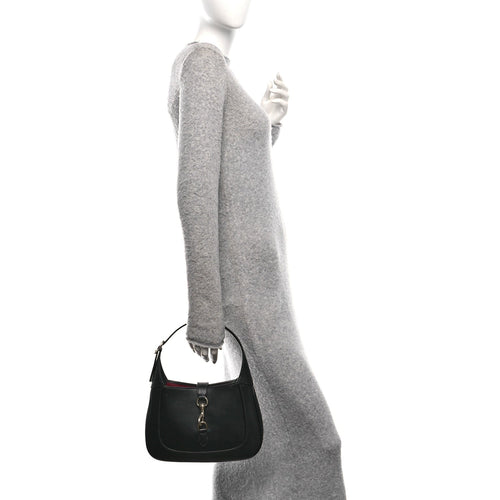 Calfskin Small Jackie Shoulder Bag Black