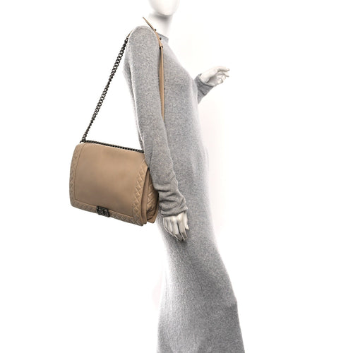 Calfskin Large Boy Reverso Flap  Beige
