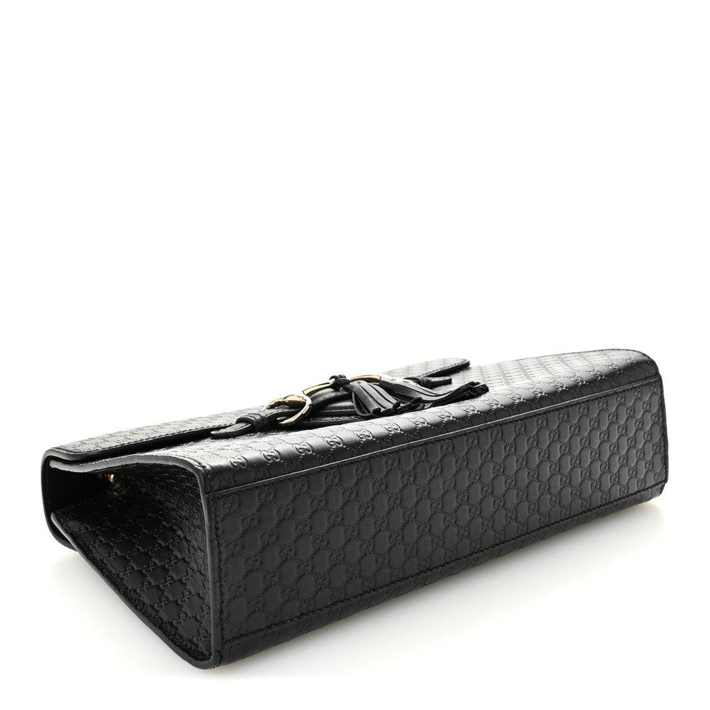Microguccissima Medium Emily Chain Shoulder Bag Black