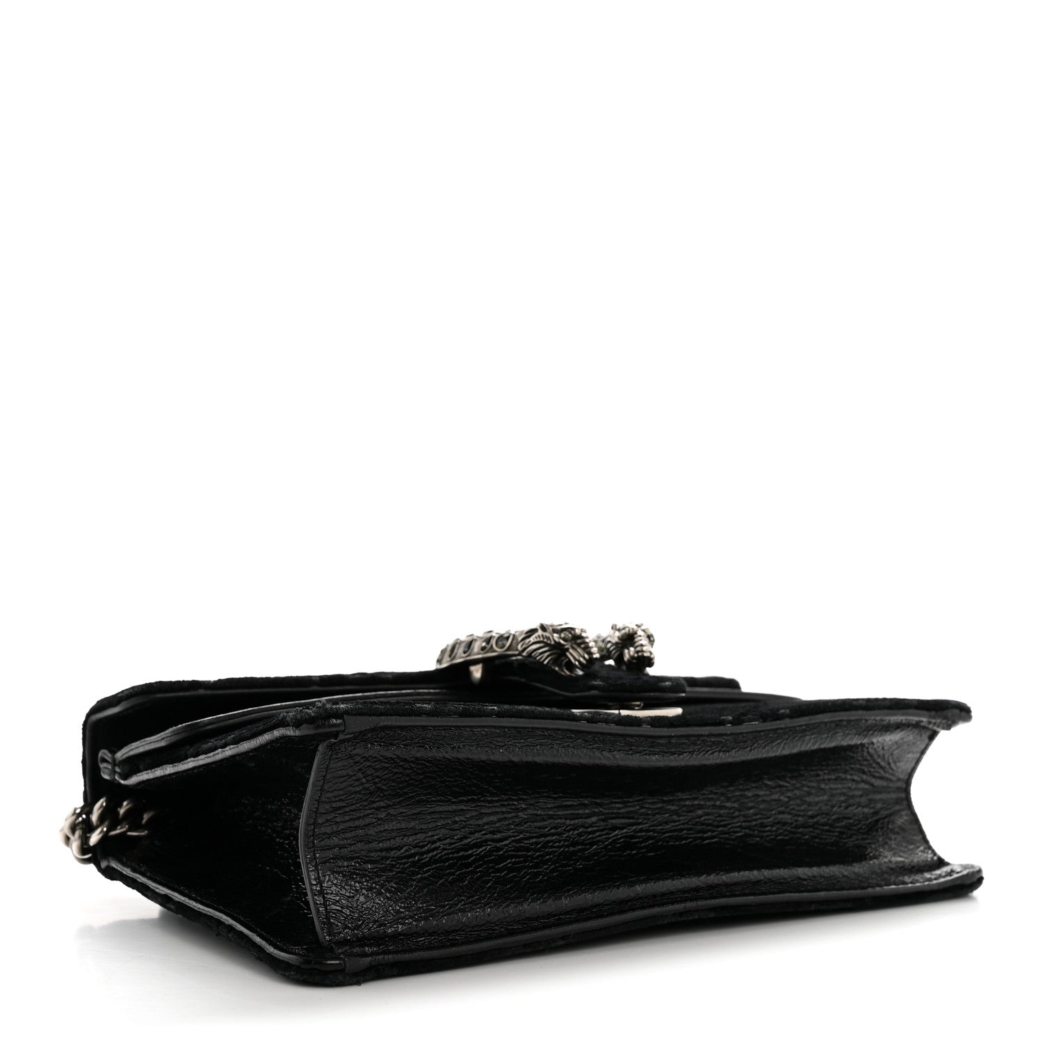 Velvet Skipper Crystal GG Monogram Small Dionysus Shoulder Bag Black Black Diamond