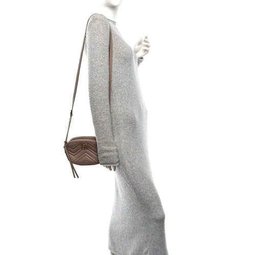 Calfskin Matelasse Mini GG Marmont Chain Shoulder Bag Porcelain Rose