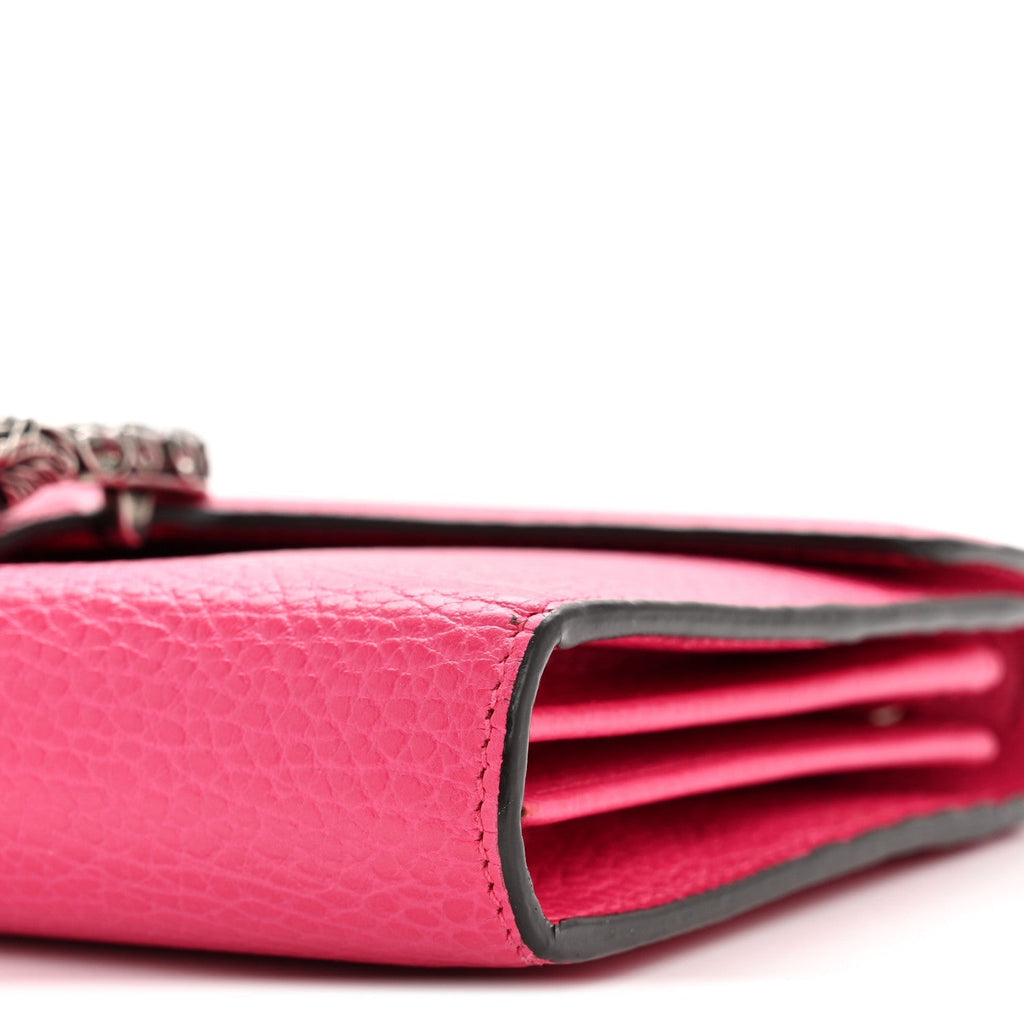 Dollar Calfskin Crystal Mini Dionysus Chain Wallet Box Pink