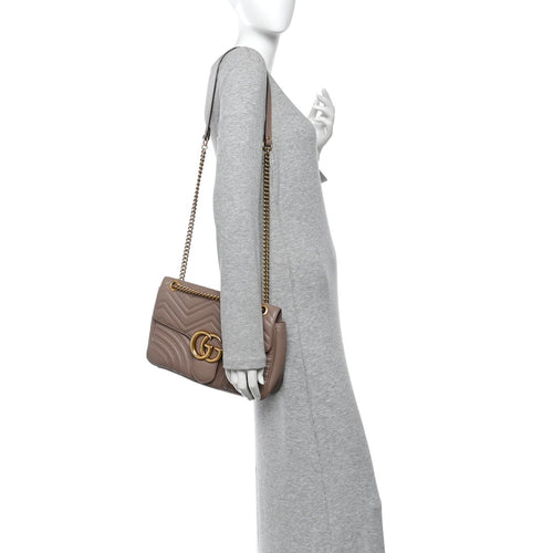 Calfskin Matelasse Medium GG Marmont Shoulder Bag Porcelain Rose