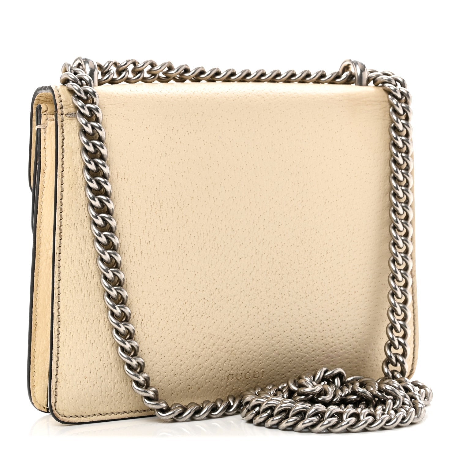 Textured Calfskin Crystal Mini Dionysus Shoulder Bag Mystic White