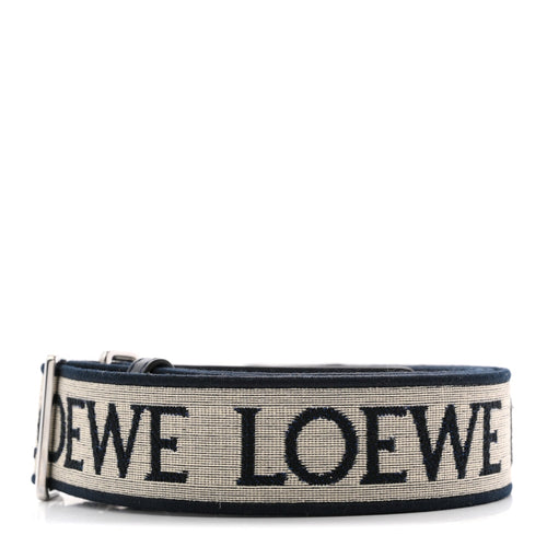 Calfskin Jacquard Anagram Strap Navy Black