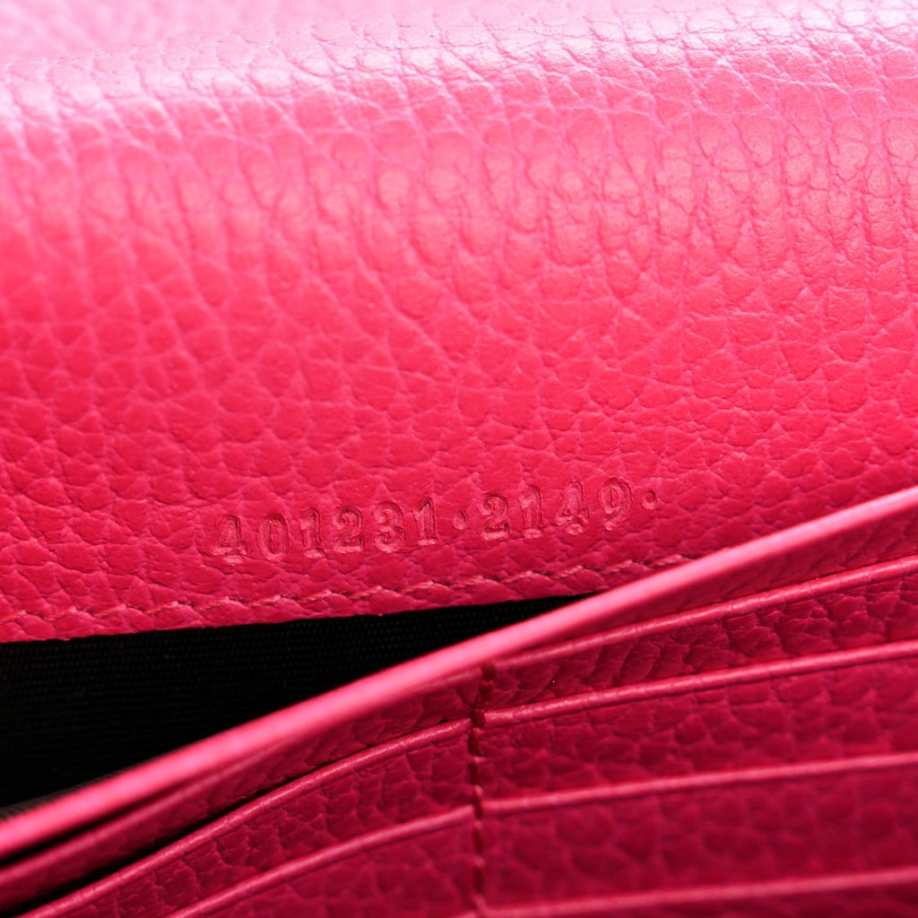 Dollar Calfskin Crystal Mini Dionysus Chain Wallet Box Pink