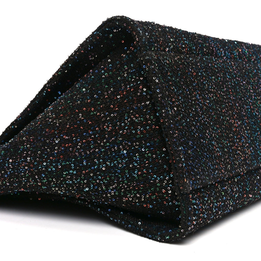 Calfskin Sequin Medium Deauville Tote Black