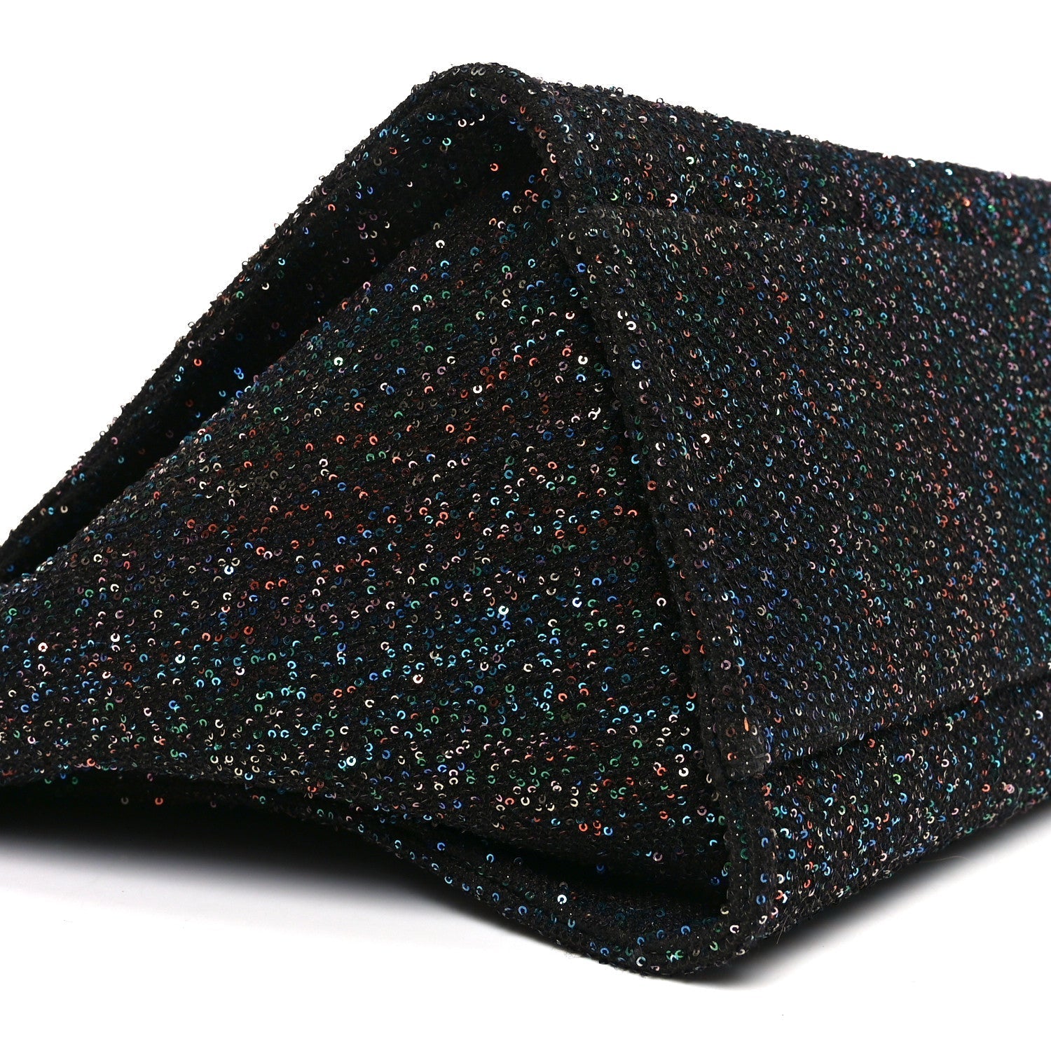 Calfskin Sequin Medium Deauville Tote Black