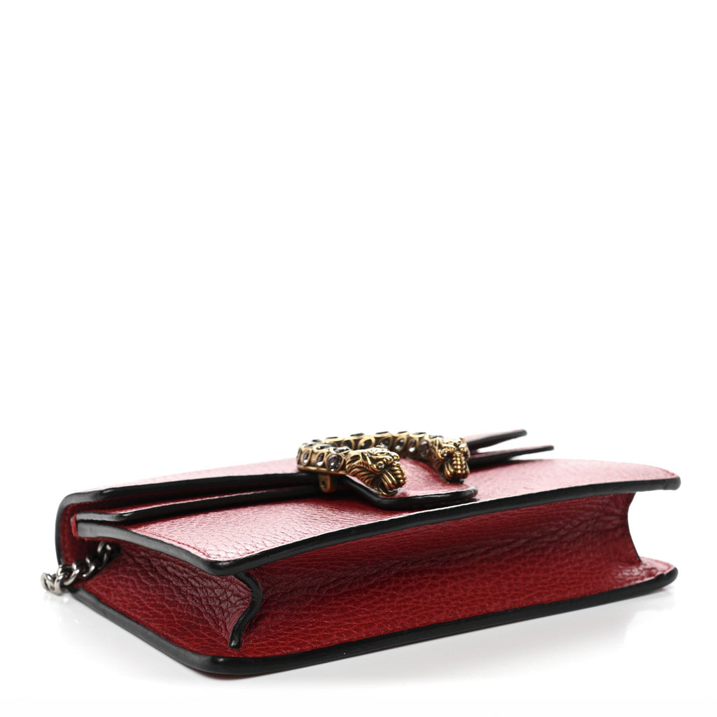 Calfskin Super Mini Dionysus Shoulder Bag Hibiscus Red