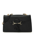 Microguccissima Medium Emily Chain Shoulder Bag Black