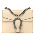 Textured Calfskin Crystal Mini Dionysus Shoulder Bag Mystic White