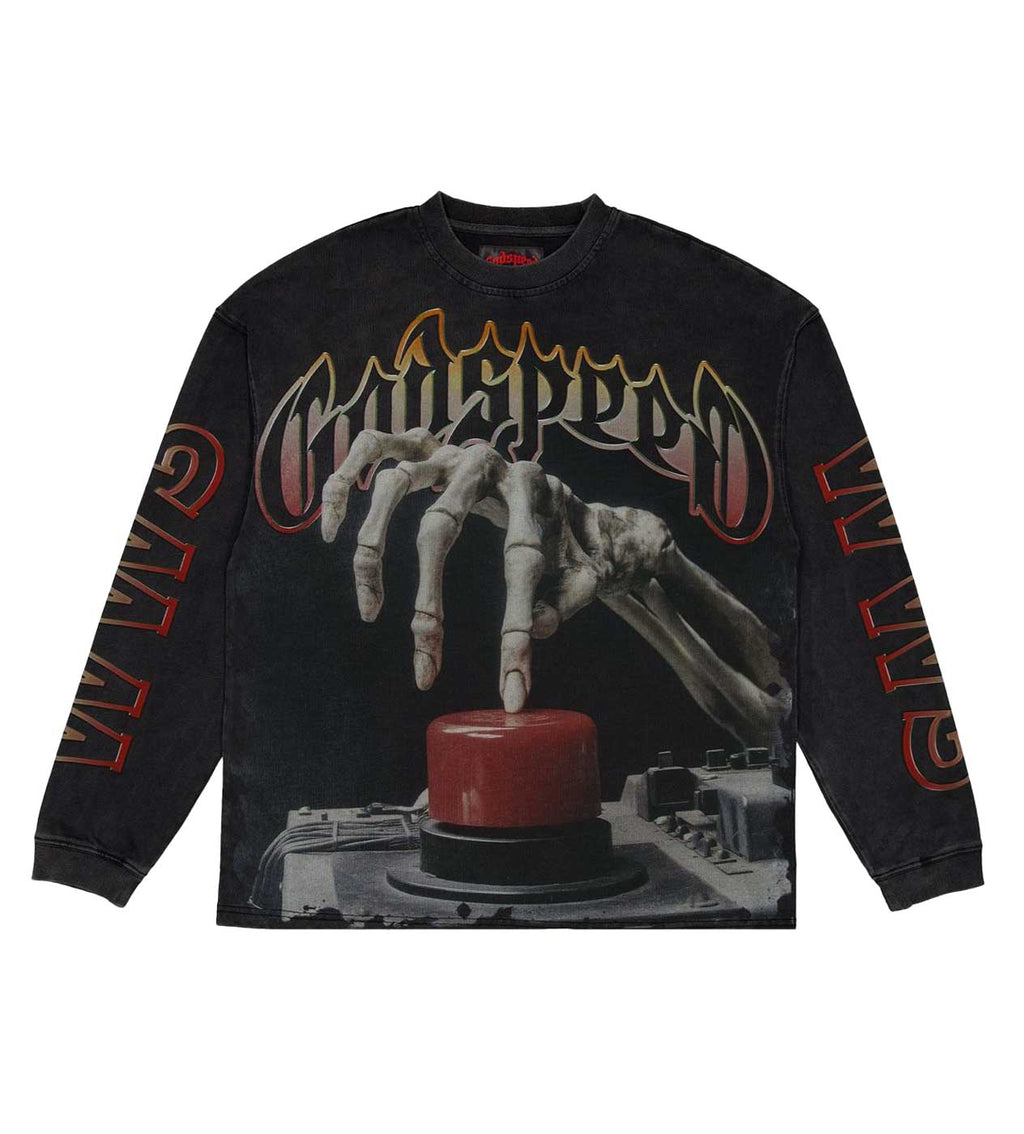 Godspeed Code Red L/S Tee Black Wash