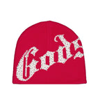 Godspeed Forever OG Logo Studded Beanie Red/White