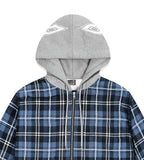 Sp5der Hooded Flannel Zip Up Blue