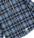 Sp5der Hooded Flannel Zip Up Blue