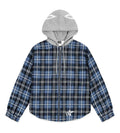 Sp5der Hooded Flannel Zip Up Blue