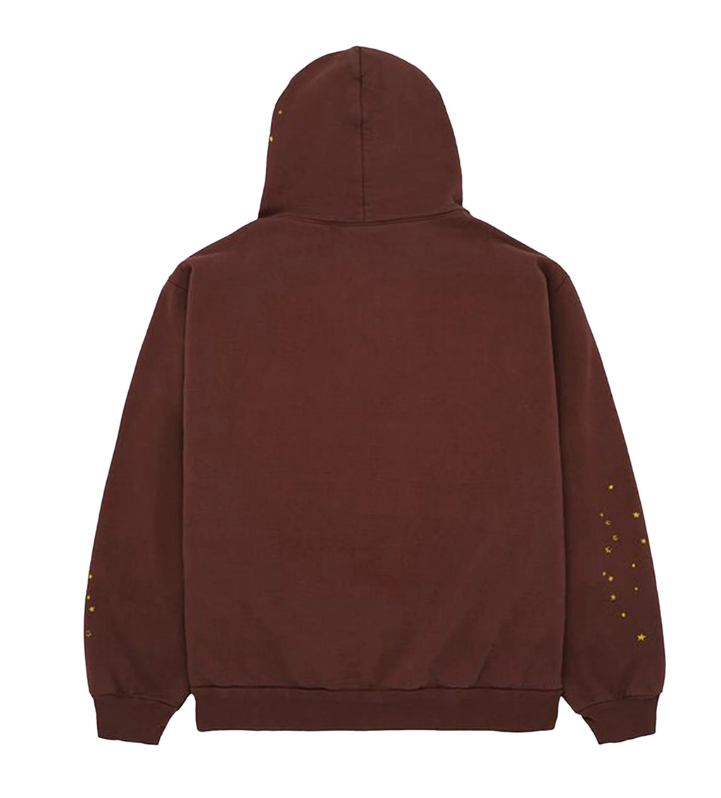 Sp5der Web Logo Hoodie Brown