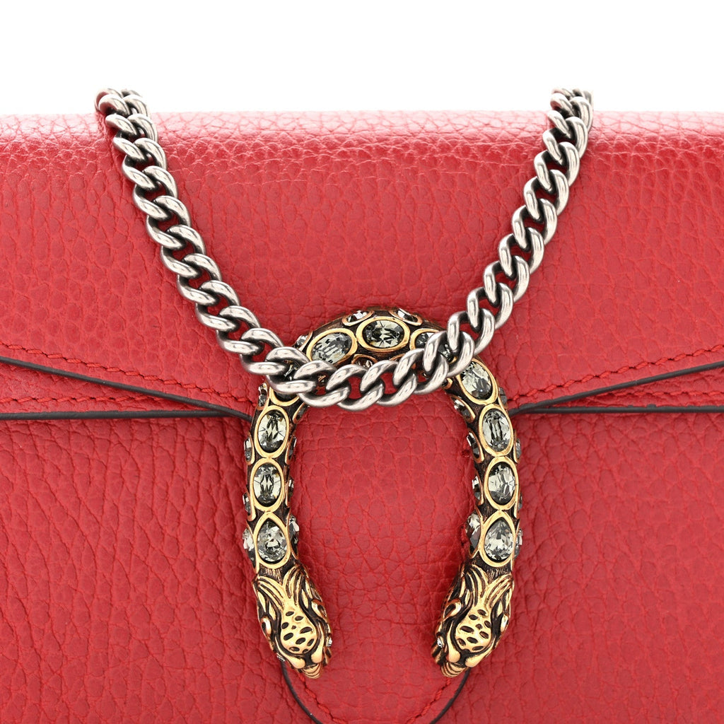 Calfskin Super Mini Dionysus Shoulder Bag Hibiscus Red