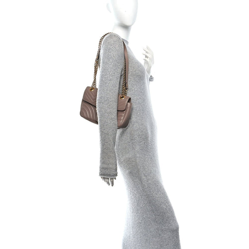 Calfskin Matelasse Small GG Marmont Shoulder Bag Porcelain Rose