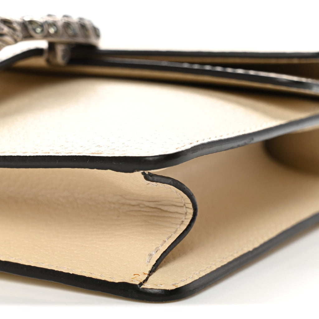 Textured Calfskin Crystal Mini Dionysus Shoulder Bag Mystic White