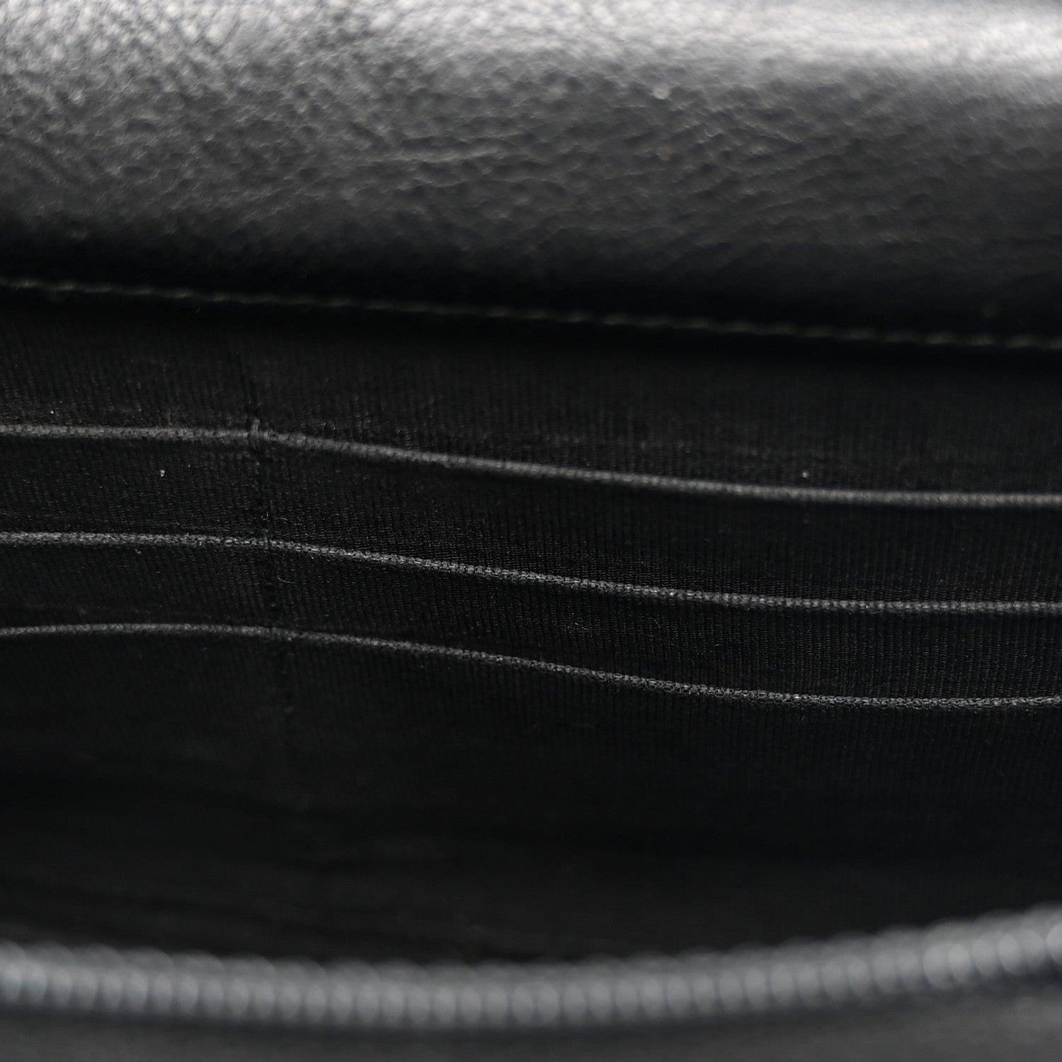 Crumpled Calfskin Quilted Wallet On Chain WOC So Black