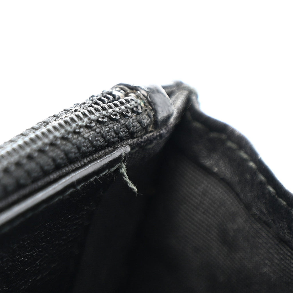 Crumpled Calfskin Quilted Wallet On Chain WOC So Black