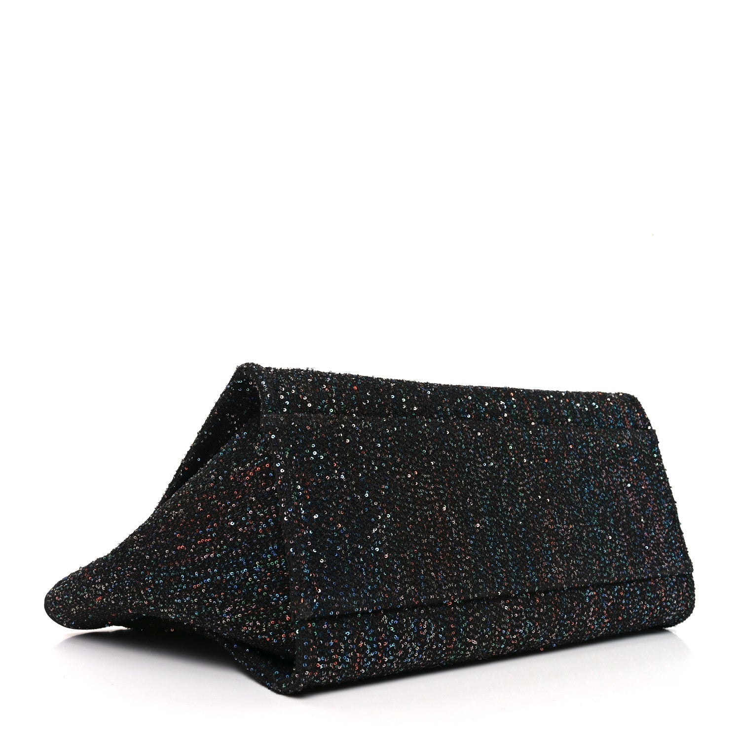 Calfskin Sequin Medium Deauville Tote Black