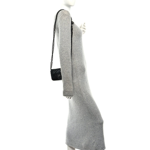 Calfskin Matelasse Monochrome GG Marmont Chain Belt Bag Black