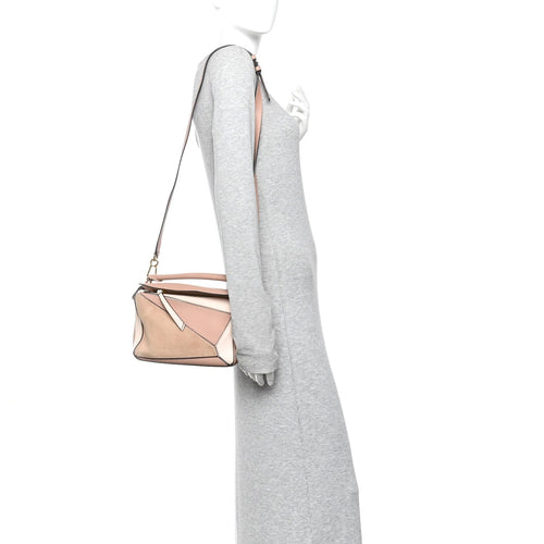 Calfskin Suede Small Puzzle Bag Blush