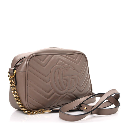 Calfskin Matelasse Small GG Marmont Chain Shoulder Bag Porcelain Rose